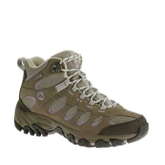 Merrell Ridgepass Women's Brindle/Sea Fog Mid Waterproof Boots F847 - Picture 1 of 12